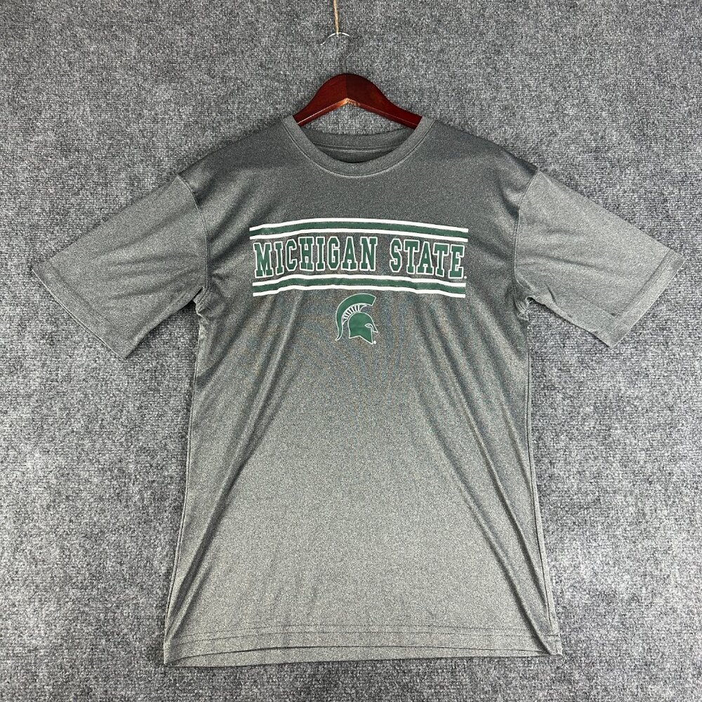 Michigan State unbranded polyester T Shirt Men's Small (no tags) EUC